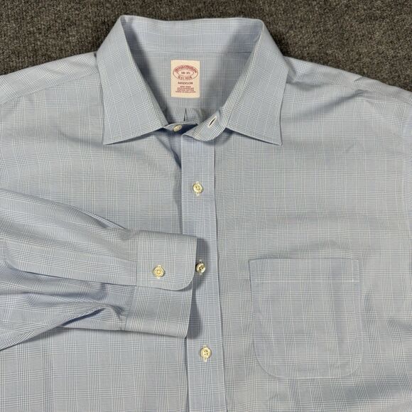 Brooks Brothers Other - Brooks Brothers Dress Shirt Blue Patterned Supima Cotton 18 35 Madison Fit
